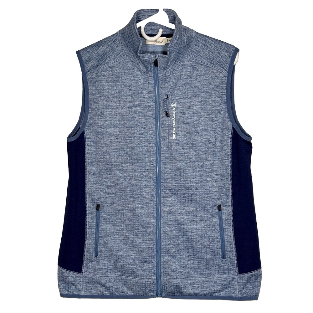 Vineyard Vines Womens Fairwinds Full Zip Vest Size M Blue Golf Outdoors Stretch